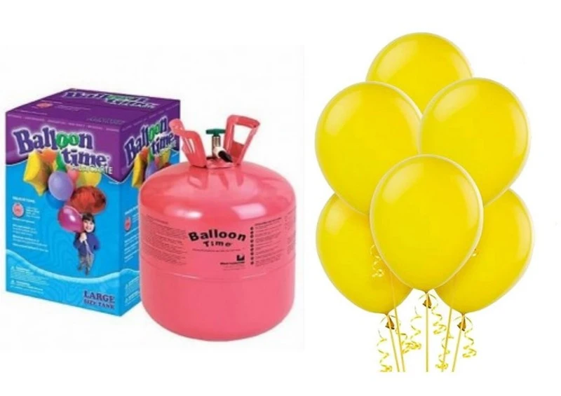 Kit Elio X-LARGE + 100 palloncini gialli - Ø 23 cm 